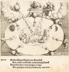 Åpningen av det syvende seglet, 1549. av Augustin Hirschvogel