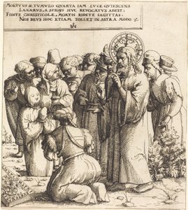 The Raising of Lasarus, 1545. av Augustin Hirschvogel