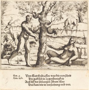 The Temptation of Eva, 1548. av Augustin Hirschvogel