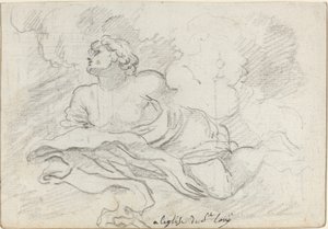 Angel from the Assumption [recto] av Augustin Pajou after Charles Mellin