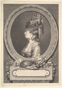 Portrett av Adrienne-Sophie Marquise de ***, 1779. av Augustin de Saint Aubin