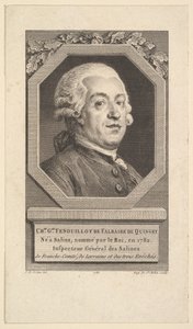 Portrett av Charles George Fenouillot de Falbaire de Quingey, 1787. av Augustin de Saint Aubin