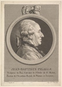 Portrett av Jean-Baptiste Pigalle, 1782. av Augustin de Saint Aubin
