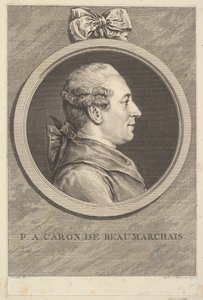 Portrett av P.A. Caron de Beaumarchais, 1773. av Augustin de Saint Aubin