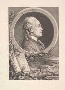 Portrett av Simon-Nicolas-Henri Linguet, 1773 av Augustin de Saint Aubin
