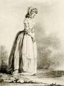 Studie av en ung dame av Augustin de Saint Aubin