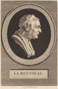 Jean-Jacques Rousseau av Augustin de Saint Aubin after Jean Antoine Houdon