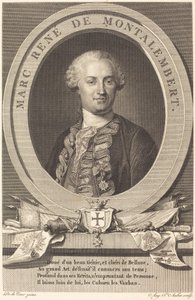 Marc Rene de Montalembert av Augustin de Saint Aubin after Maurice Quentin