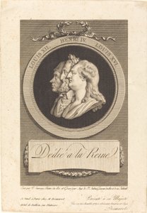 Louis XVI, Henri IV og Louis XII av Augustin de Saint Aubin after Piat Joseph Sauvage