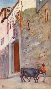 En gate i Toledo (fargelitografi) av Augustine Fitzgerald