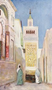 En gate i Tunis (fargelitografi)