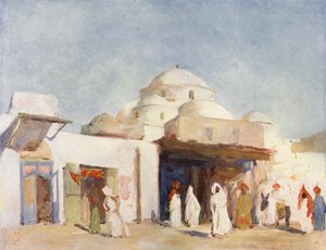 Moskékupler i Tunis (fargelitografi)