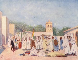 The Market Place, Biskra (farge litho)