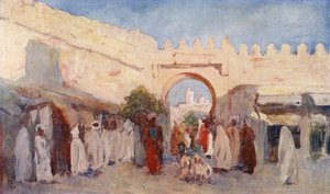 Byporten, Kairouan (fargelitografi) av Augustine Fitzgerald