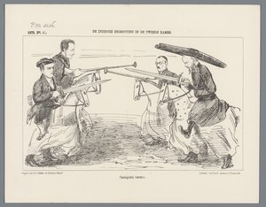Utrecht Masquerade av 1851: Rederijers i 1500 Rederijerne. 1500 (tittel på objekt) Den nasjonale historien. fra de tidligste tider til slutten av 1600-tallet, i åtte scener, presentert i kostyme av H.H. Studenter ved Utrecht-skolen av Augustinus Jacobus Bernardus Wouters