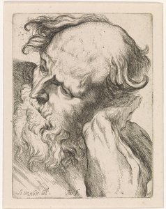 Leder for en gammel mann (Jozef) Studier for en bok med tegninger etter klassiske skulpturer og figurer av Anthony van Dyck (serietittel)