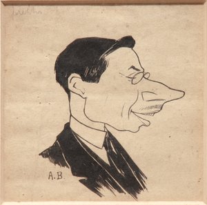 Karikatur (svart blekk på papir)
