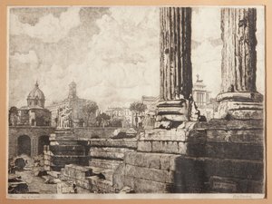 Roma, Augustus Forum (radering på papir)
