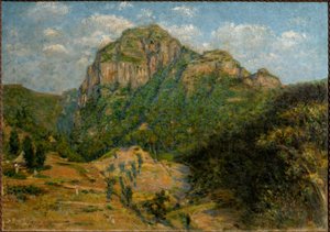 Afrikansk landskap (olje på lerret), cm 79 x 112,5. av Augusto Valli