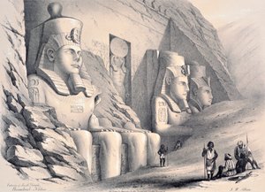 Utsiden av South Temple, Ebsamboul, Nubia, c1850
