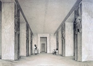 Interiør i Nordtempelet, Ebsamboul, Nubia, Egypt, 1800-tallet