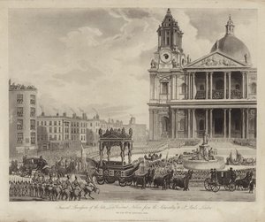 Begravelsesprosesjon av admiral Lord Nelson fra admiralitetet til St Paul