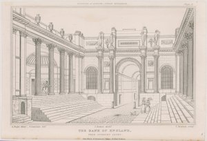 Bank of England, Lothbury Court av Augustus Charles Pugin