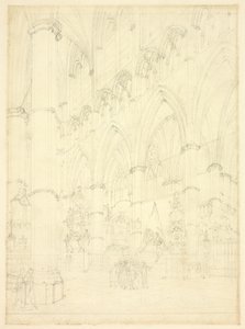 North Aisle, Westminster Abbey av Augustus Charles Pugin