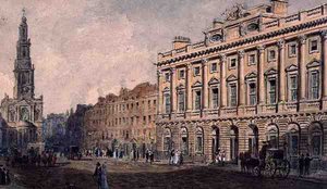 Somerset House (akvarell på papir) av Augustus Charles Pugin