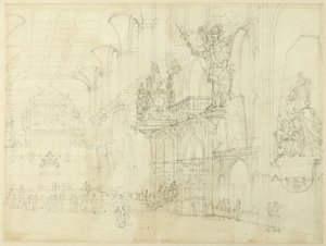 Studie for Guild Hall, fra Microcosm of London