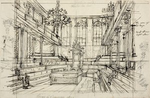 Studie for House of Commons, fra Microcosm of London av Augustus Charles Pugin