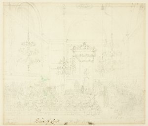 Studie for House of Lords, fra Microcosm of London av Augustus Charles Pugin