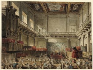 Studie for Royal Chapel, Whitehall, i Microcosm of London av Augustus Charles Pugin