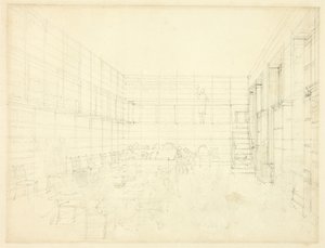 Studie for Royal Institution, Albemarle Street, fra Microcosm of London av Augustus Charles Pugin