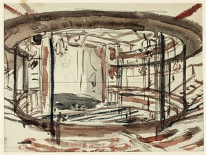 Studie for Sadlers Wells Theatre av Augustus Charles Pugin