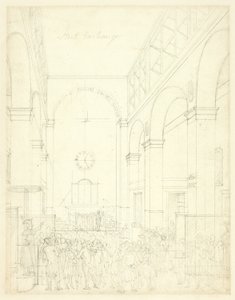 Studie for Stock Exchange, fra Microcosm of London av Augustus Charles Pugin