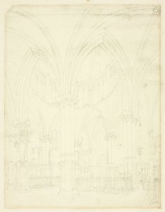 Studie for Temple Church, fra Microcosm of London av Augustus Charles Pugin