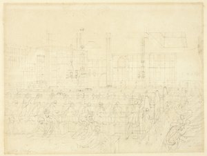 Studie for The Post Office, fra Microcosm of London av Augustus Charles Pugin