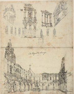 Studie for The Royal Exchange, fra Microcosm of London av Augustus Charles Pugin