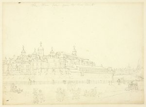 Studie for The Tower Hentet fra New Mint, fra Microcosm of London av Augustus Charles Pugin