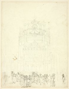 Studie for Vauxhall Garden av Augustus Charles Pugin