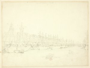 Studie for West India Docks, fra Microcosm of London av Augustus Charles Pugin