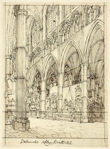 Studie for Westminster Abbey, fra Microcosm of London av Augustus Charles Pugin