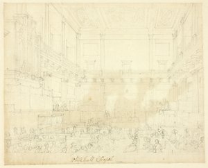 Studie for Whitehall Chapel, fra Microcosm of London av Augustus Charles Pugin