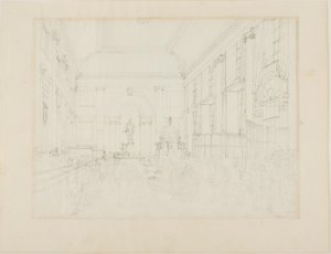 Studie for Great Hall, Bank of England av Augustus Charles Pugin