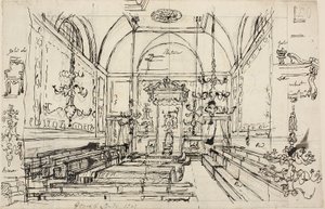 Studie for House of Lords av Augustus Charles Pugin