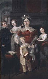 Portrett av Mrs John Piper og familie, ca. 1826