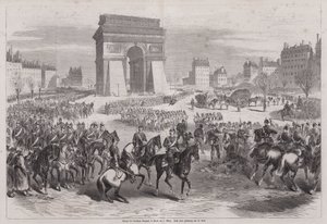Tyske tropper kommer inn i Paris etter slutten av den fransk-prøyssiske krigen av Augustus J. Beck