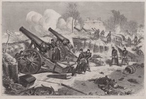 Preussisk beleiringsbatteri i parken Le Raincy under beleiringen av Paris, fransk-prøyssisk krig av Augustus J. Beck
