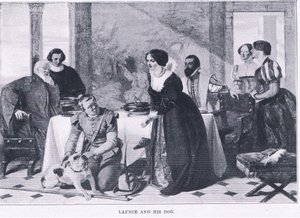 Launce og hunden hans, fra The Magazine of Art 1893, Cassell and Company av Augustus Leopold Egg